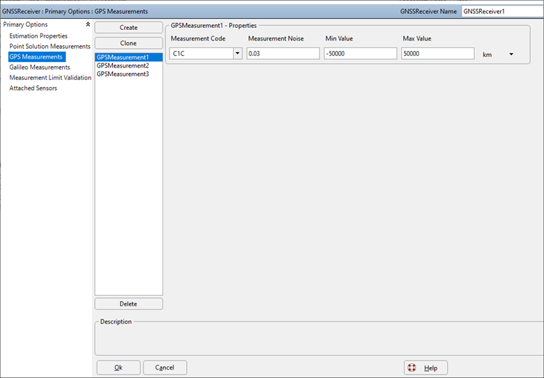 The GNSS Receiver GPS Pseudorange Measurement Model Editor