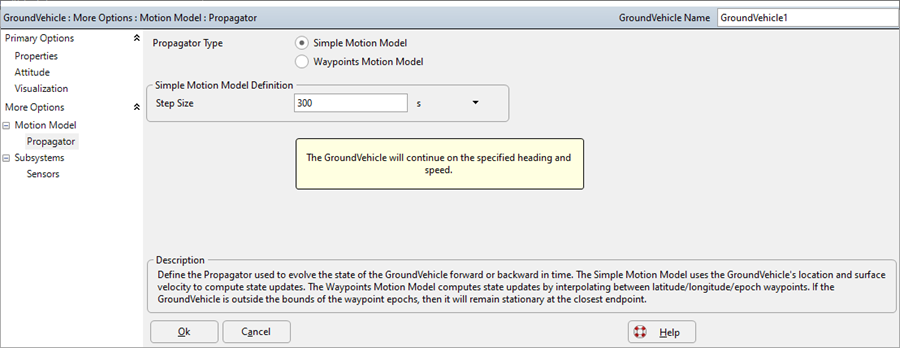 GroundVehicle Propagator GUI