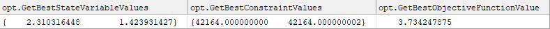 Example report of best parameters