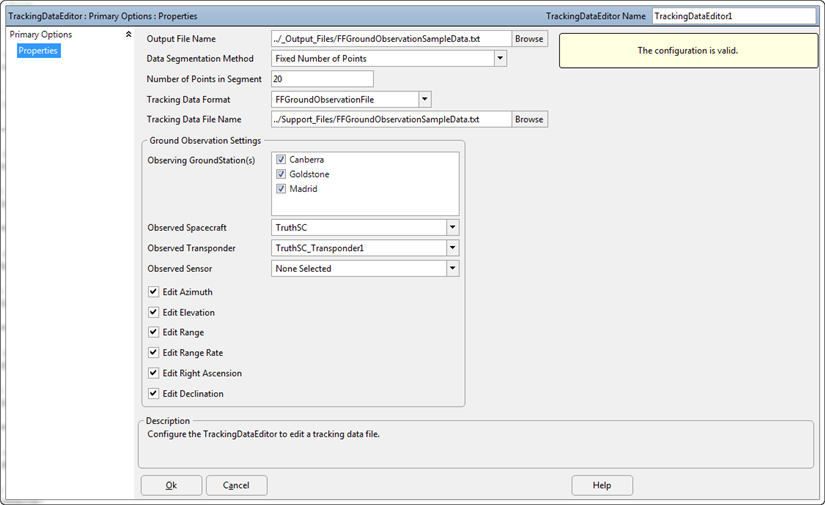 Object Editor for the TrackingDataEditor