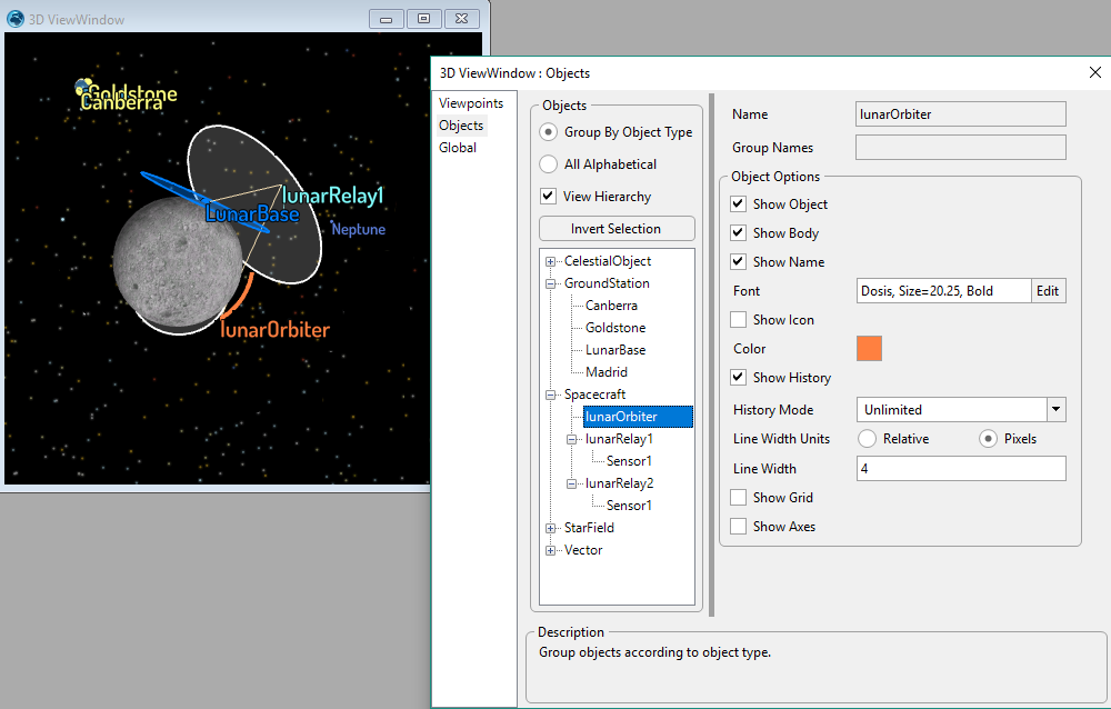 View Output Properties - Objects page