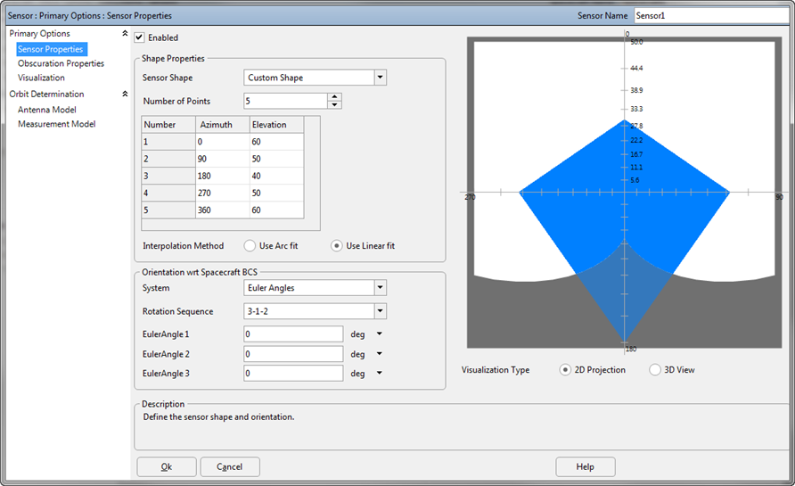 Custom Sensor with Obscuration Mask