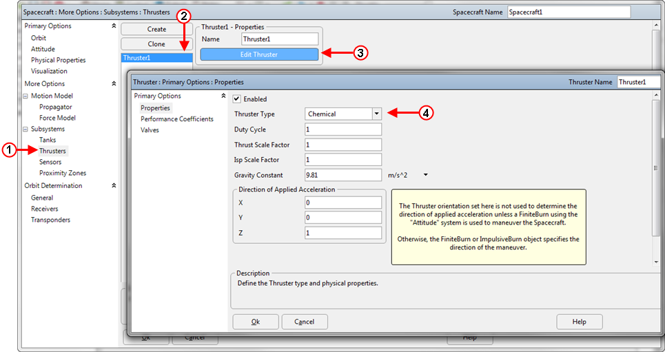 Creating and Editing a Thruster