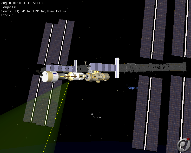 Image showing a vector intersecting the solar array.